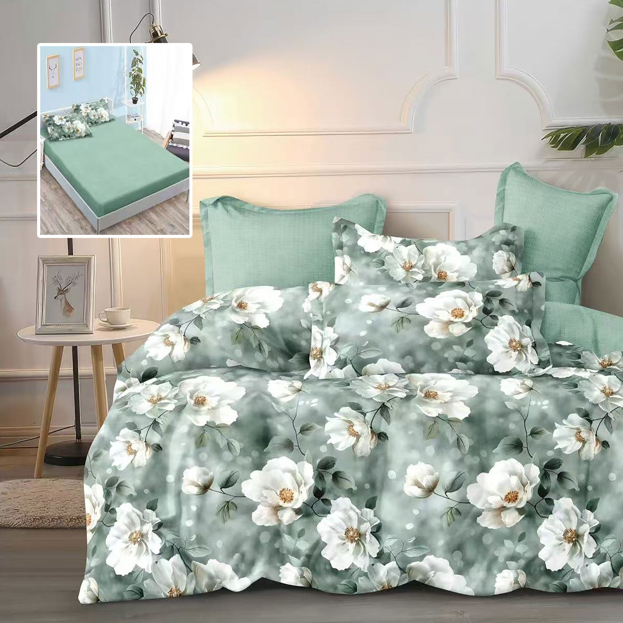 LENJERIE FINET 6 PIESE CU HUSĂ - 160x200 ȘI 180x200 (MADISON-H)